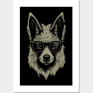 Cool Hipster Dog Wearing Glasses - Trendy Canine Art Posters and Art